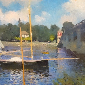 After Claude Monet - Argenteuil - DigiArt print of a watercolor by Runkersraith - 30 x 40 cm