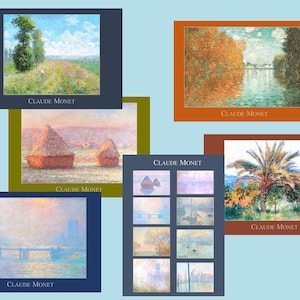 Poster-Serie "Claude Monet" - 6 Poster im Format DIN A 3, Größe 30 x 42 cm, Karton 300g/qm - Aus Impressionisten-Ausstellung - Serie A