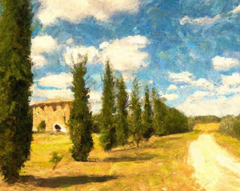 Runkersraith - Tuscany - Artificial Intelligence work - DigiArt print based on a work by Runkersraith - approx. 30 x 40 cm