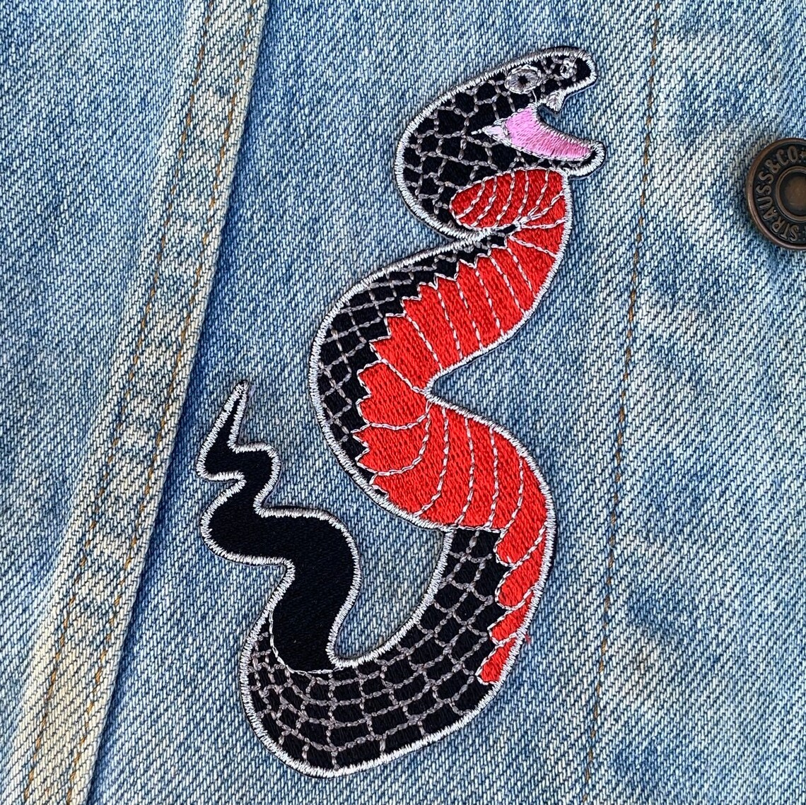 Red Bellied Black Snake Patch - Etsy