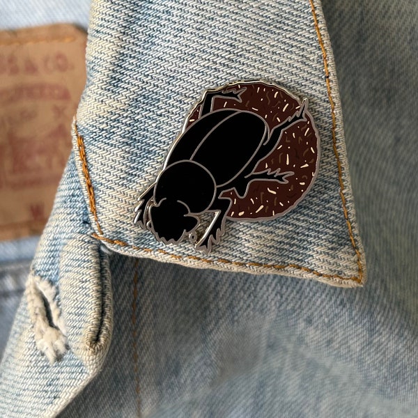 Dung Beetle Pin with print