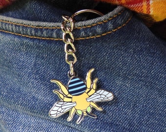 Blue-banded Bee Keychain