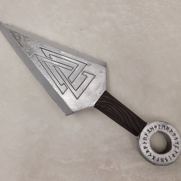 Ring Dagger - larp weapon with engraved symbols - Foam, 12.5" long cosplay boffer toy, viking, celtic, fantasy, D&D