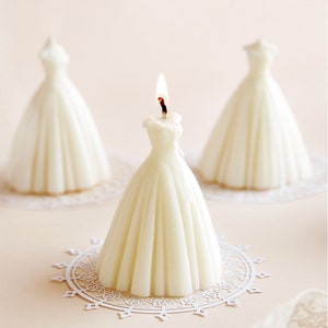 3D Wedding Dress Moulds Princess Dress Molds Wedding Candles Bridal Skirt Silicone Candle Mold Clay Resin Moulds