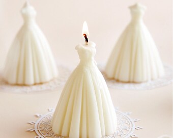 3D Wedding Dress Moulds Princess Dress Molds Wedding Candles Bridal Skirt Silicone Candle Mold Clay Resin Moulds