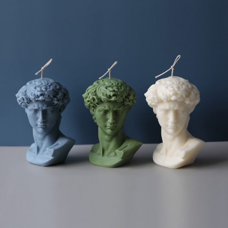 Large Size Plaster Statue Candle Moulds Men David Mold Etsy