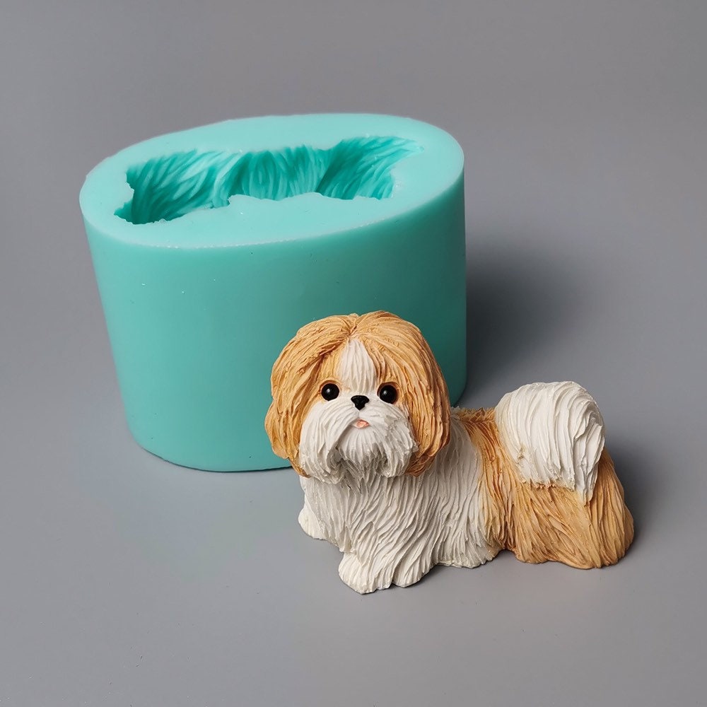 Mini moule pour chien Moule silicone chiot Malzis Moules à bougies pour chiens Moules à savon Moules en résine d'argile