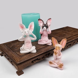 3D NO Hairless cat Soap Mould Silicone Animal Molds Candle Big Ears Cat Soap Molds Handmade Clay Resin Mould