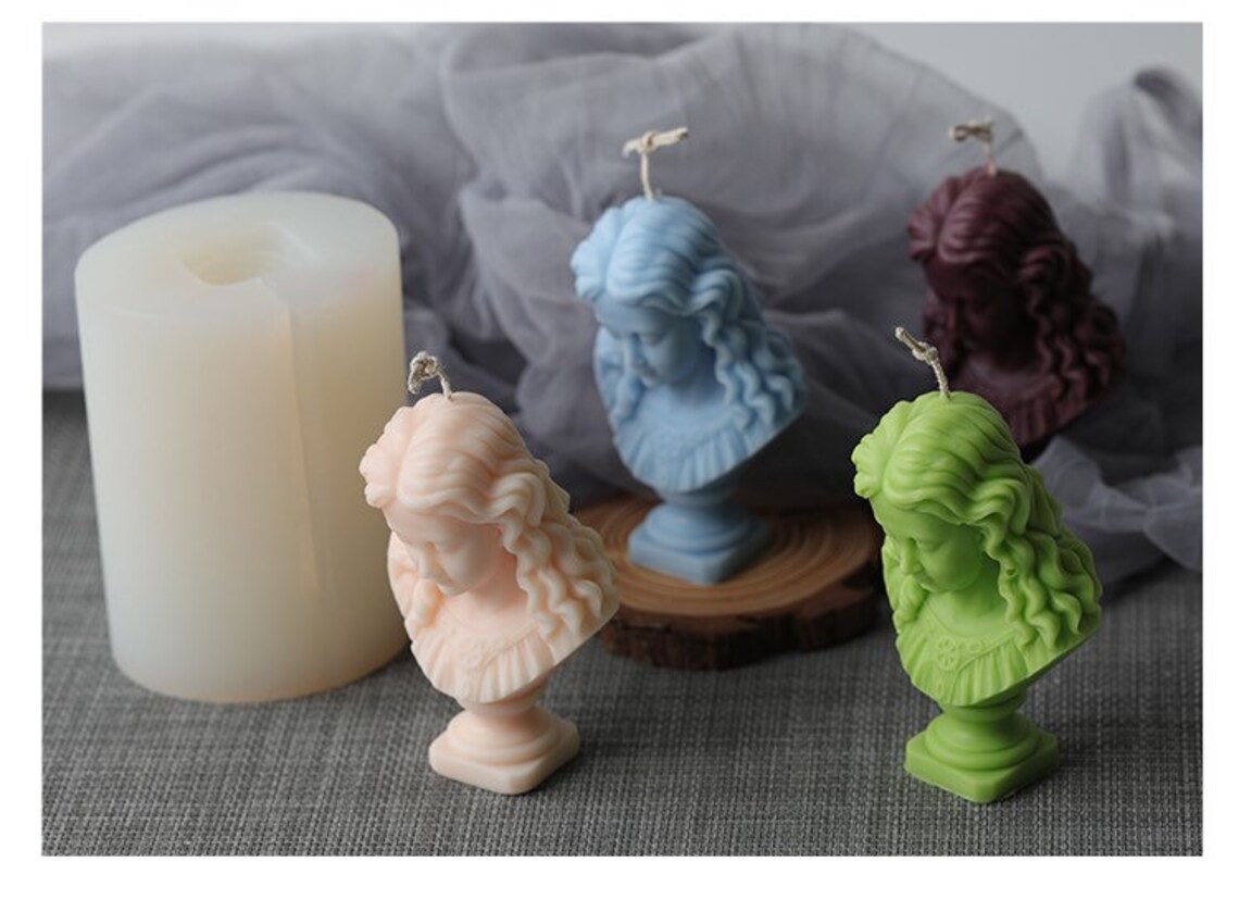 Large Size Plaster Statue Molds Soap Mold Silicone Girl Bust Etsy