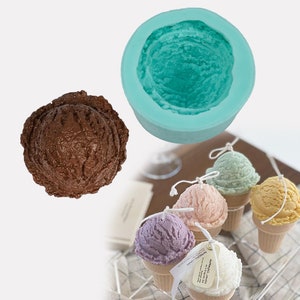 3D Creative Candle Homemade Soap Candles Ice Cream Top Ball Clay Resin Moulds DIY Silicone Moulds