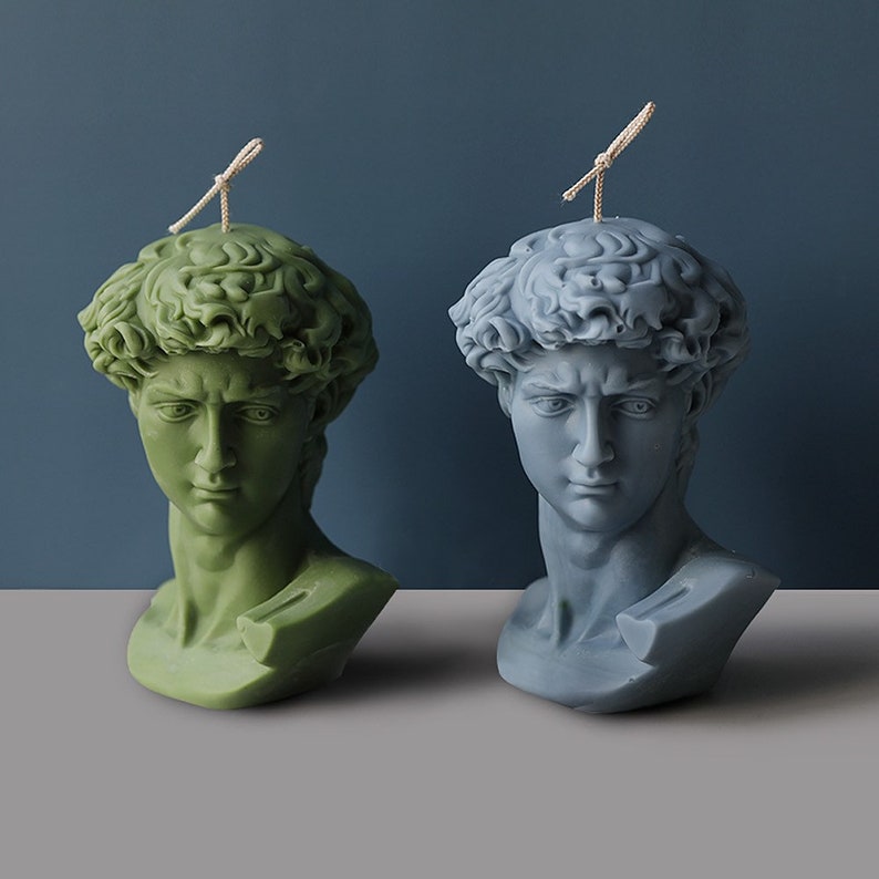 Large Size Plaster Statue Candle Moulds Men David Mold Etsy
