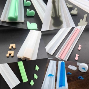 3D Silicone Tube Mould,Candle Mold,Mousse Roll Cake Soap Mold, Snails, notes, guitars Christmas trees Sandwich Tube Mold,DIY Soap Mold