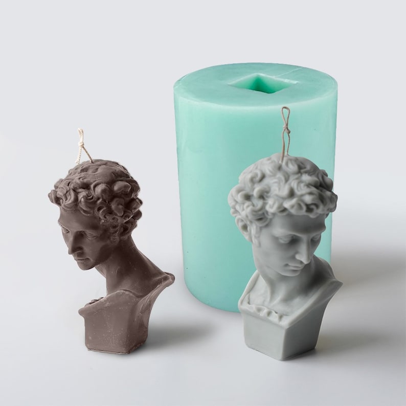 Large Size Plaster Statue Candle Moulds Men Mold Silicone Mold Etsy