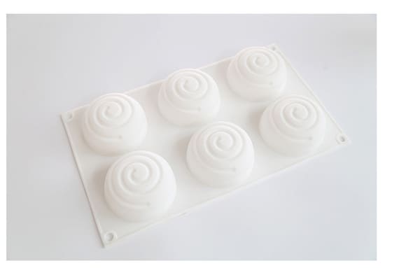 Six hole round vortex silicone mold for soap DIY handmade soap making mould Silicone ripple Molds clay resin aroma stone moulds