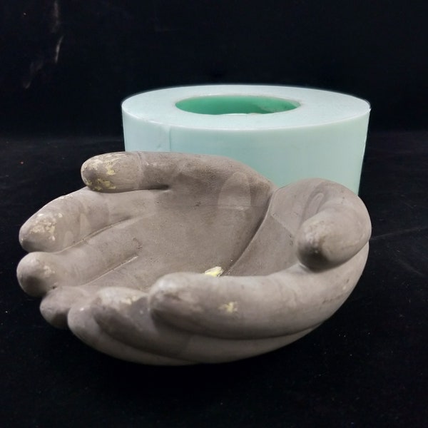 Cement concrete mould for Hand of Buddha both hands flowerpot Molds 3D Silicone Candle Mold Clay Resin Moulds