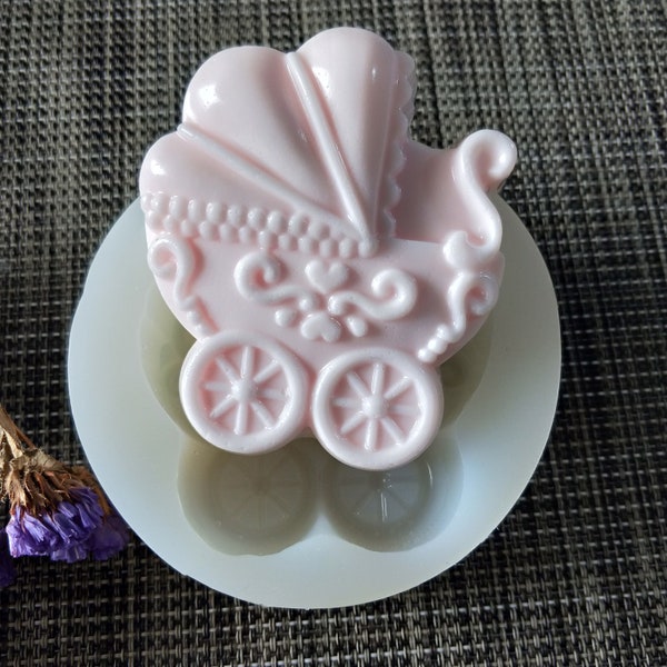 Silicone molds baby carriage Handmade Soap mold DIY mould baby car mold cake fandant cake tools aroma stone molds for cake decorations