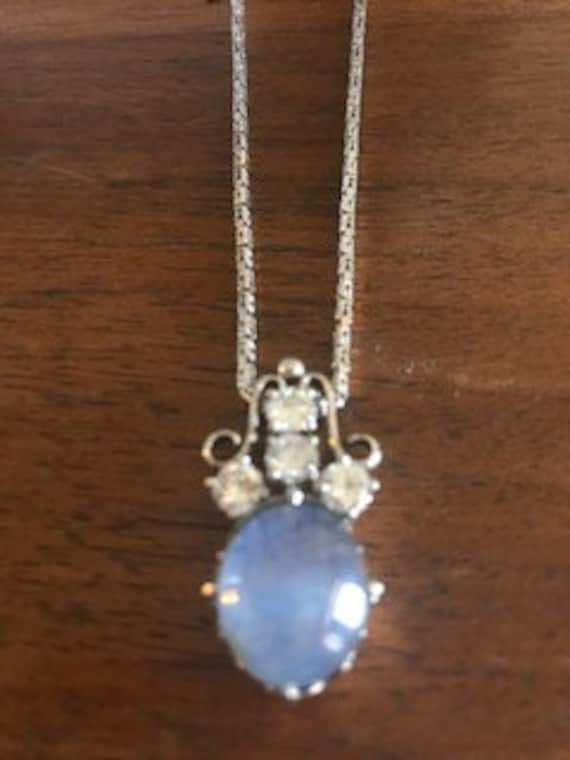 Diamonds and Star Sapphire necklace and pendant in