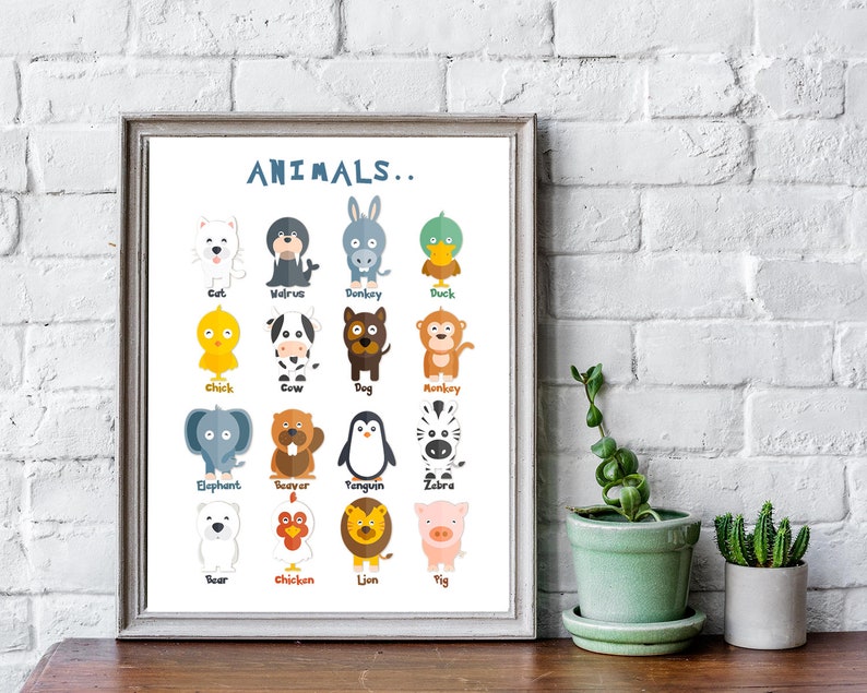 etsy animal nursery prints