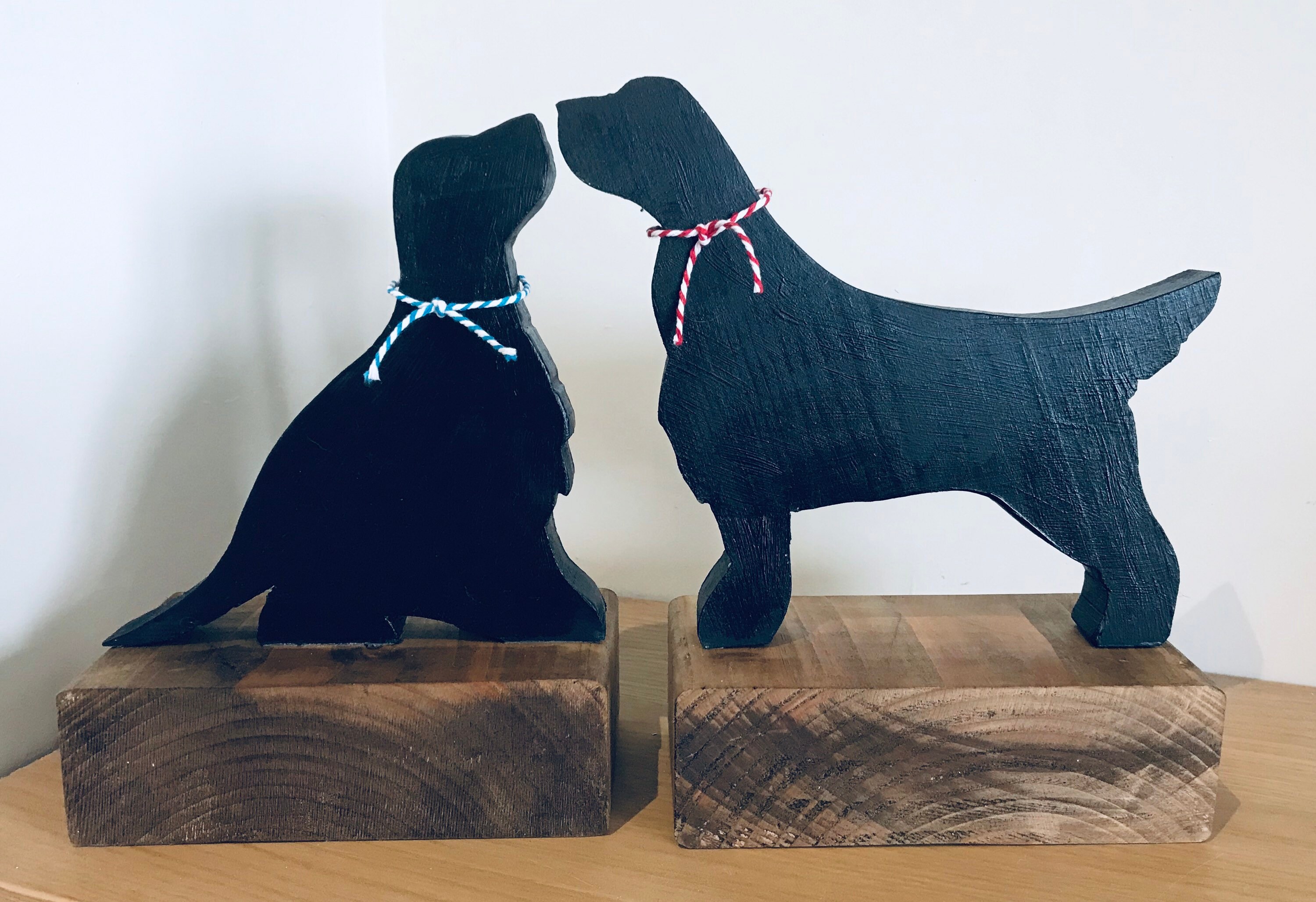 Pair of wooden handmade bookend Dogs Etsy