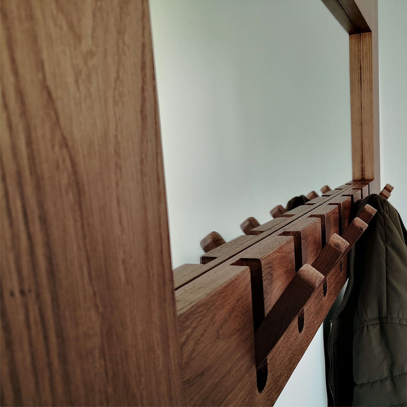 Wooden Mirror Coat Rack And Wall Hanging Designed Manufactured By Extancias