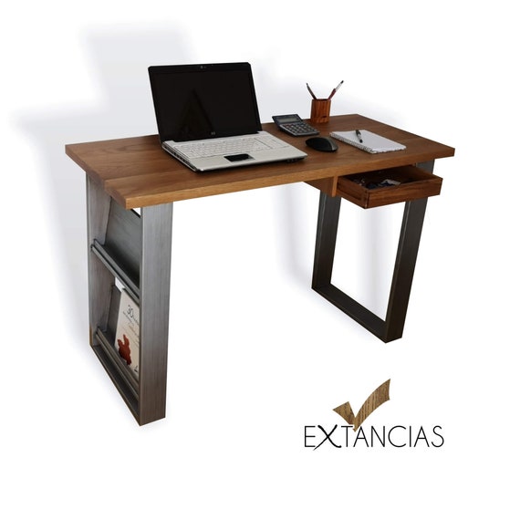 Modern Oak Desk Desk Computer Desk With Optional Drawer Etsy