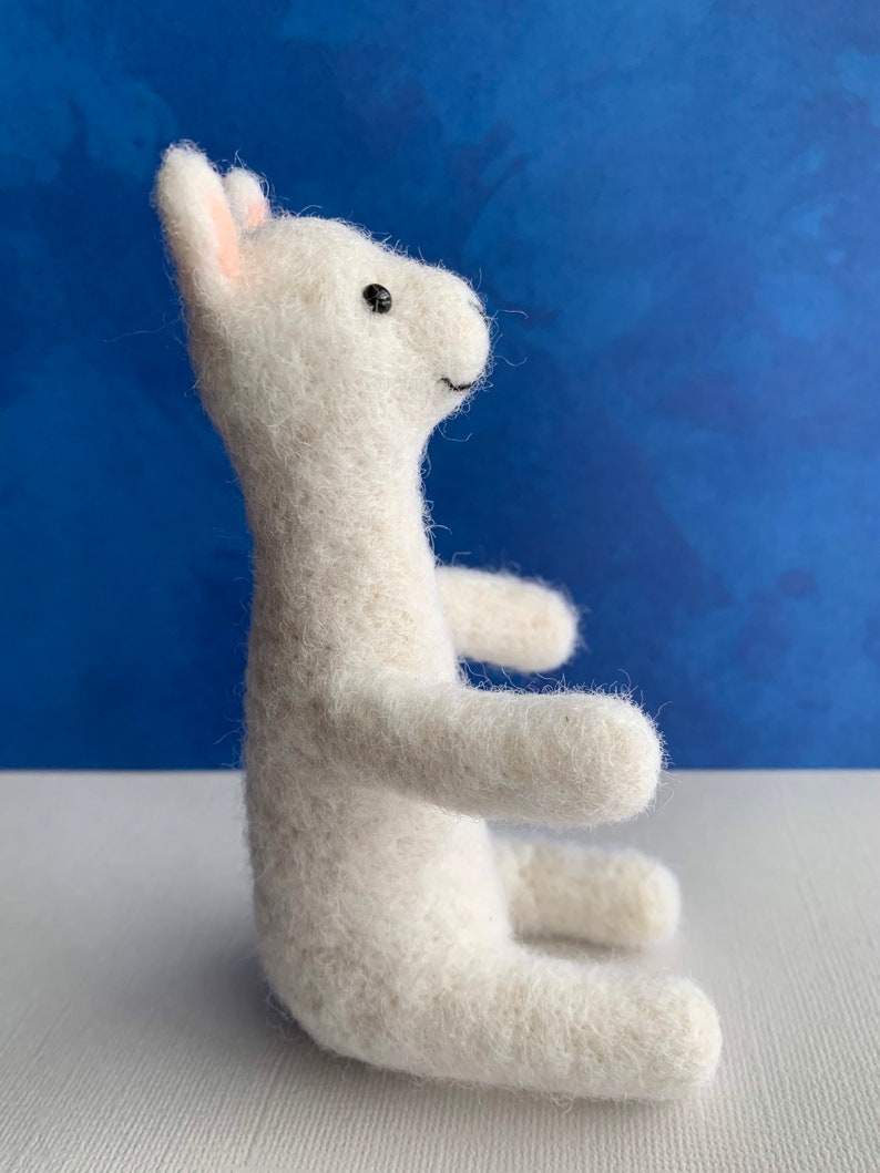 Needle felted llama with pink heart