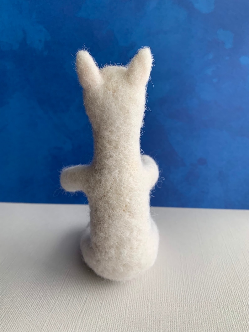 Needle felted llama with pink heart