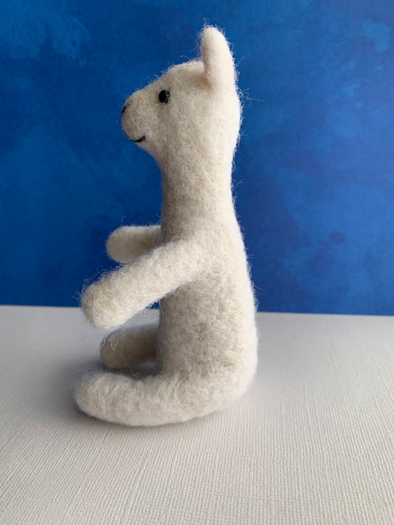 Needle felted llama with pink heart
