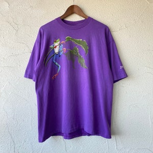 Vintage 1991 Rana Edimburgo Buterfly Insecto Mundo Animal Tee