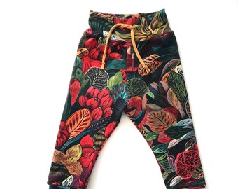 Semi-evolutive pants / flower bliss / sweatpant/ Petit Grizzly