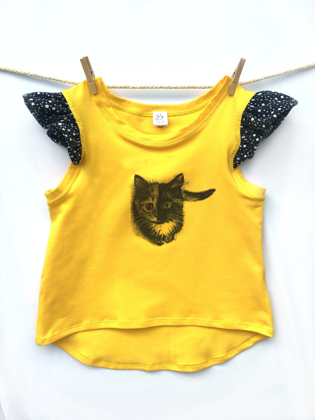 Yellow Cat Tank Top With Ruffles Baby, Toddler, Child Birth up to 18