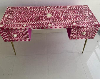 Console Furniture, Bone inlay Office table, Wooden dresser, Handmade personalized Decorative Tables