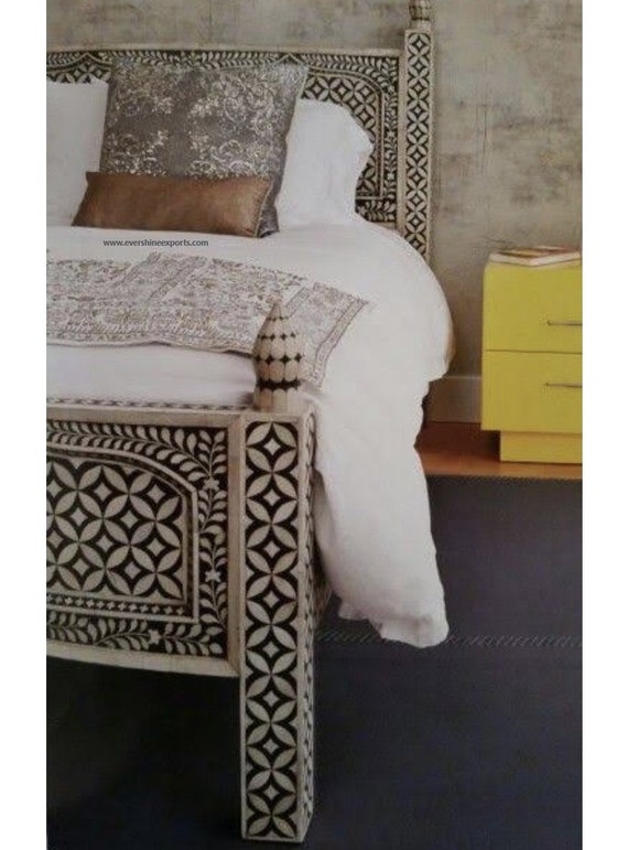 Bone inlay headboard deals