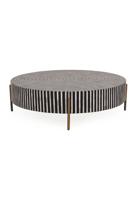 Bone inlay 2024 round coffee table