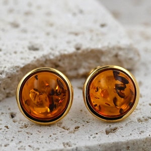 Gold amber earrings online