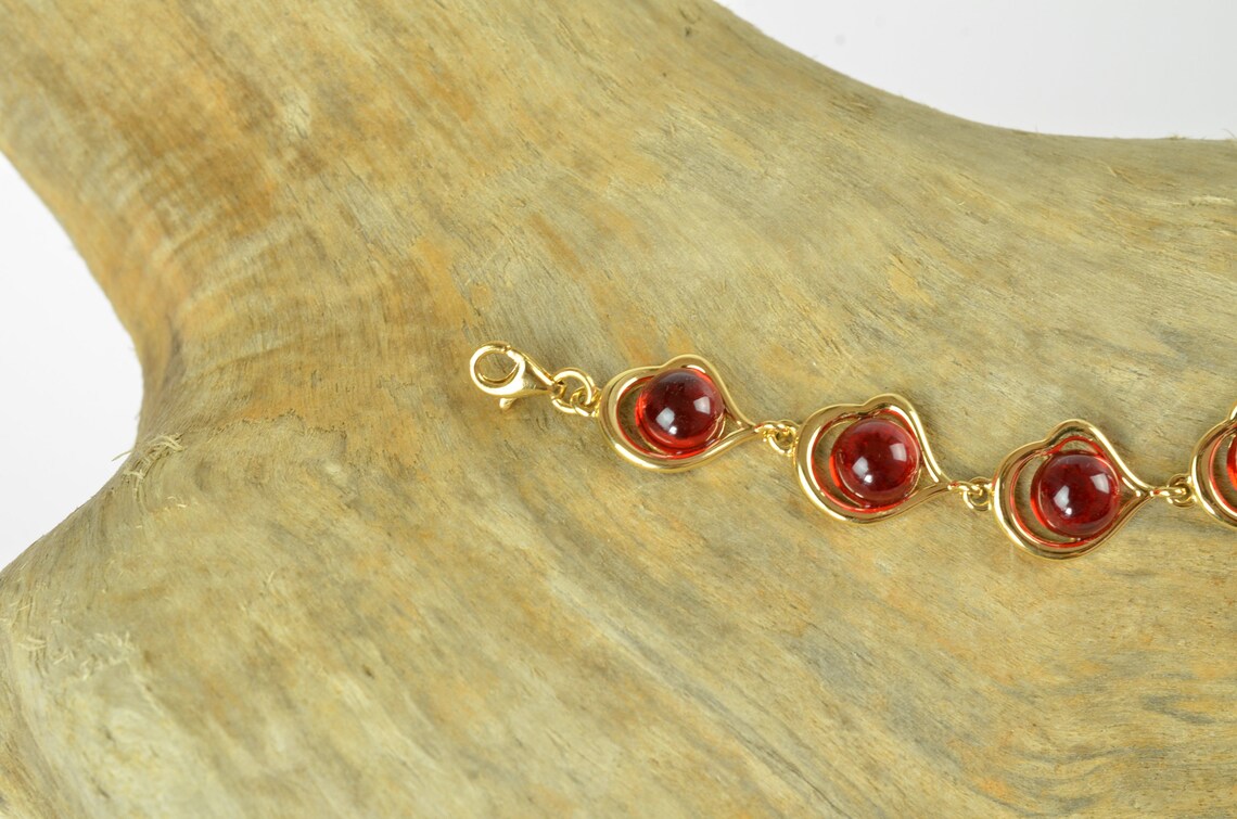Red Amber Bracelet Luxury Jewelry Baltic Amber Genuine Red Etsy