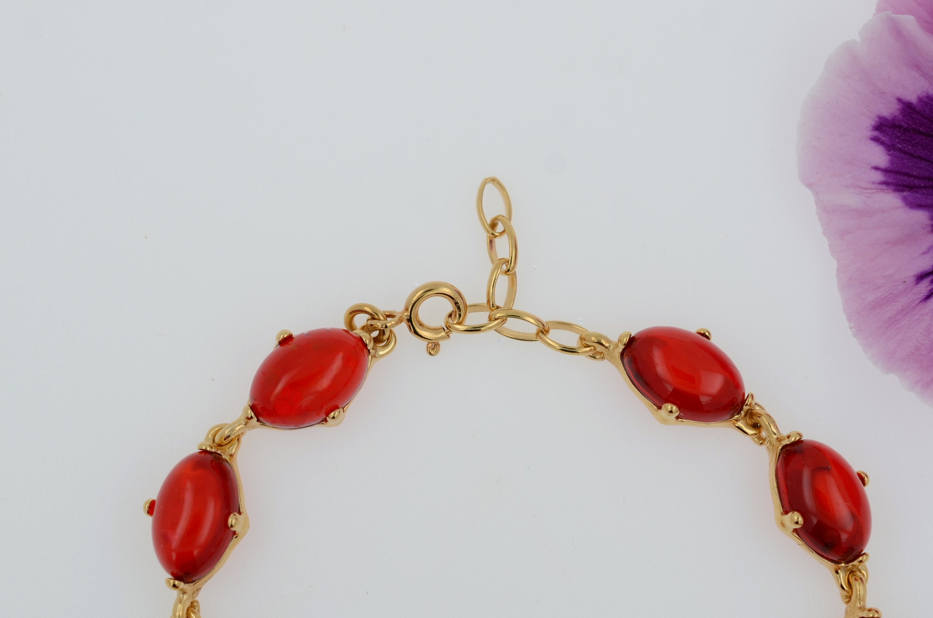 Bracelet En Ambre Rouge Véritable De La Baltique - Argent Sterling 925 - Fait Main, Réglable