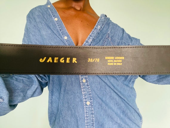 Jaeger Olive Green Soft Suede Leather Belt, Made … - image 2