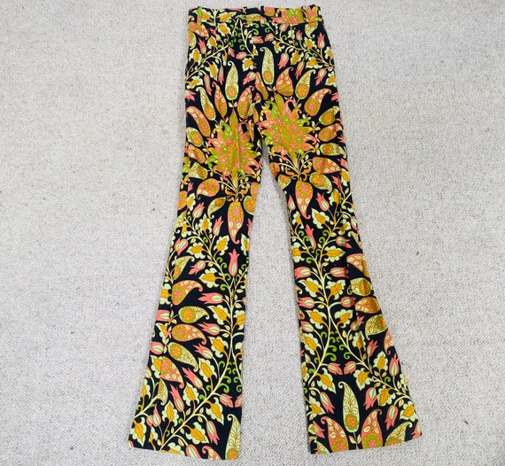 Colourful Retro Groovy Flared Trousers, Funky Flo… - image 7