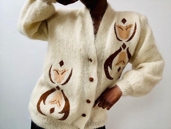 Cream Furry Cardigan, Small Medium Large XL, Fluf… - image 7