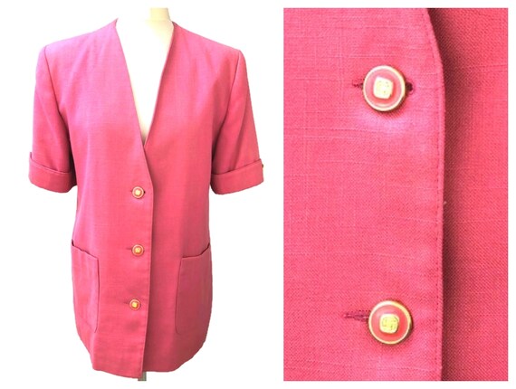 pink short sleeve jacket