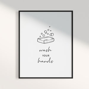 Bathroom Wall Decor, Wash Your Hands, Bathroom Printable, Bathroom Wall Art, Bathroom Prints, Wash Your Hands Sign, Bathroom Signs