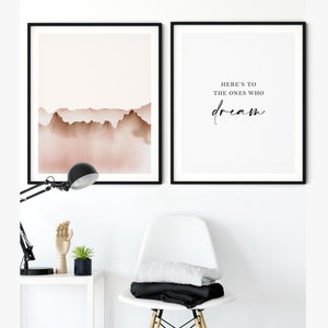 Abstract Set of 2 Prints, Quote Prints, Landscape, Printable Wall Art, Living Room Art Print, Modern Art Print Set, Wall Prints Set of 2