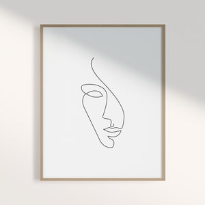 Abstract Line Art Print, Printable Face Line Drawing, Abstract Wall Art, Modern Digital Prints, Abstract Artwork
