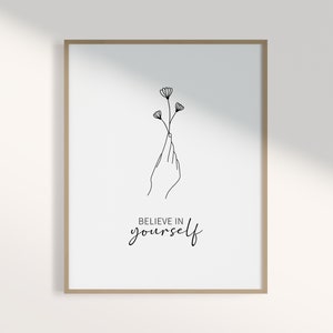 Motivational Quotes, Line Art, Line Drawing, Black and White Prints, Minimalist Wall Art, Quote Prints, Positive Quotes, Printable Wall Art