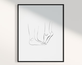 Couple Line Drawing Print, Printable Black and White Wall Art, Couple Art Print, Modern Minimalist Above Bed Art, Couple Poster