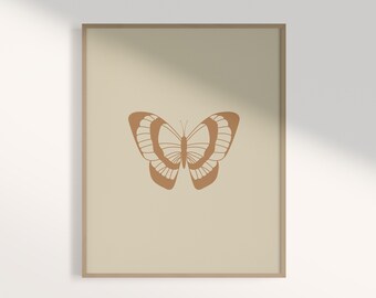 Butterfly Line Art Print: Minimalist Boho Wall Decor (Digital Download)