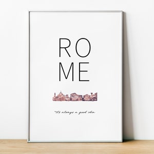 Printable City Poster, Rome Prints, Rome Poster, City Prints, Rome Wall Art, Rome Printable, Modern Digital Print