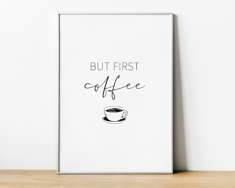 Printable Coffee Poster Black and White Coffee Prints but | Etsy