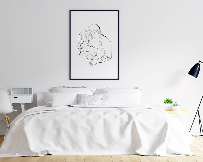 Couple Prints Above Bed Decor Bedroom Wall Art Couples Etsy